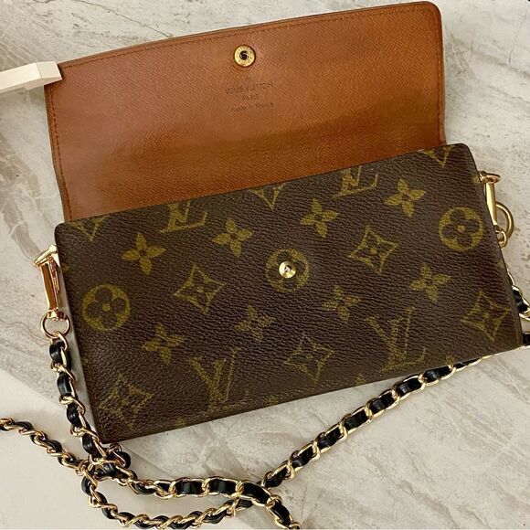 LOUIS VUITTON Monogram Sarah Wallet to Shoulder Bag 💼 W17 - Picture 5 of 14